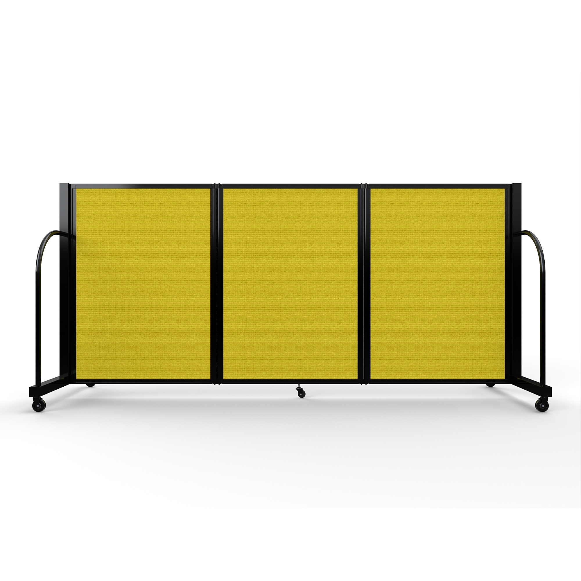Screenflex Full Motion Divider, 4' x 8'7", Black Frame, Primary Yellow